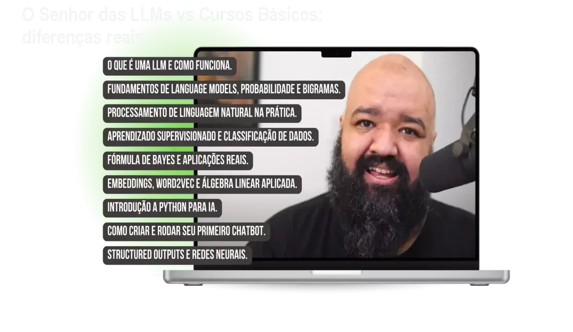 O Senhor das LLMs vs Cursos Básicos: diferenças reais 1 https://cursoss.com.br/o-senhor-das-llms-vs-cursos-basicos-diferencas-reais/ Imagem mostrando a experiência prática do curso O Senhor das LLMs, destacando a criação de soluções com IA