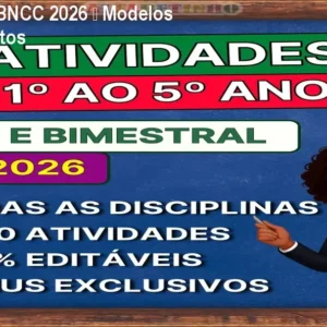 Planejamentos BNCC 2026 – Modelos editáveis e prontos