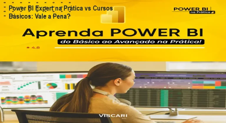 Tela de computador exibindo um dashboard interativo criado no curso Power BI Expert na Prática