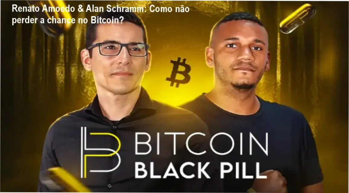 Renato Amoedo e Alan Schramm apresentando o treinamento Bitcoin Black Pill com foco em iniciantes