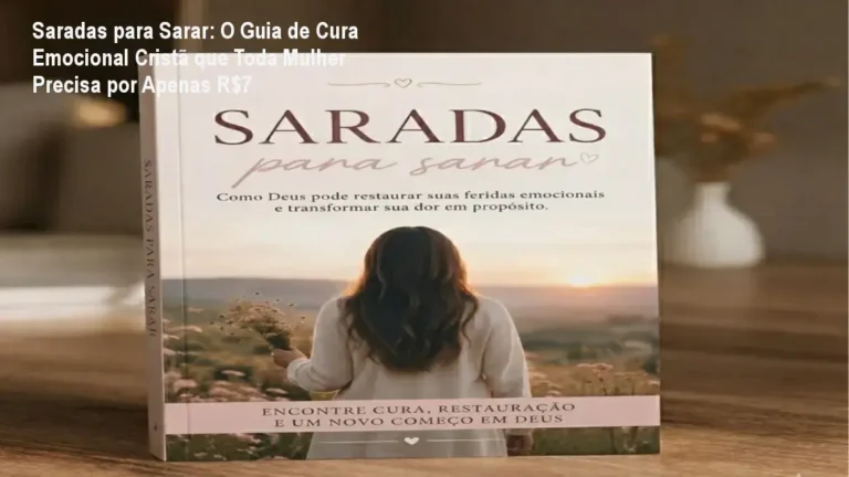 Capa do eBook Saradas para Sarar mostrando mulher segurando Bíblia, símbolo de cura emocional
