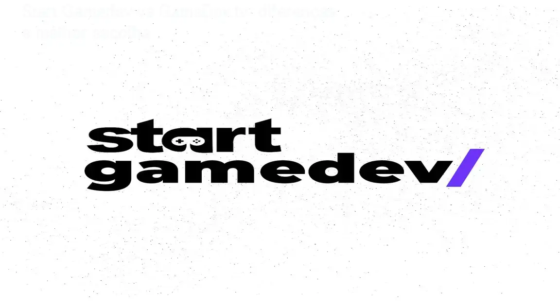 Tela do curso Start Gamedev mostrando criação de jogo 2D RPG top-down para iniciantes