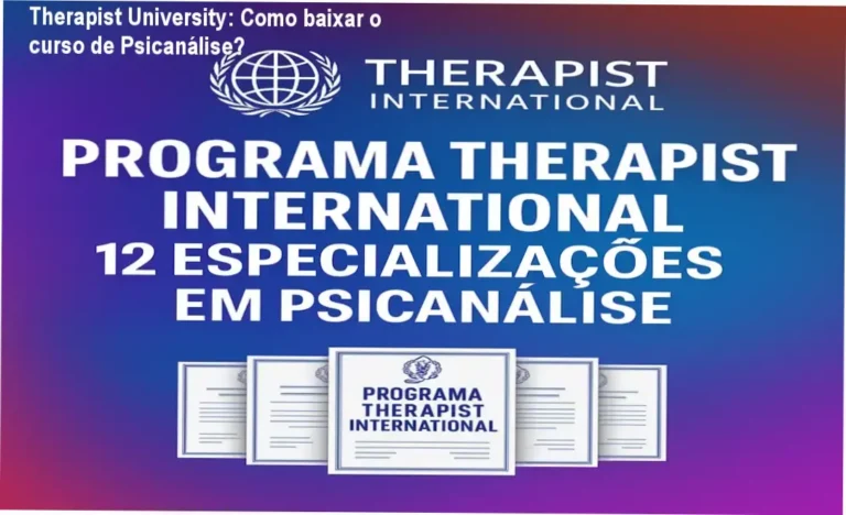 Tela mostrando a página de download oficial do curso Therapist University de Psicanálise