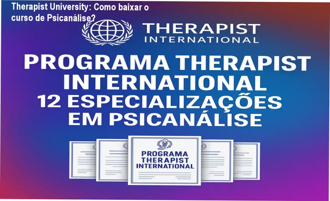 Tela mostrando a página de download oficial do curso Therapist University de Psicanálise