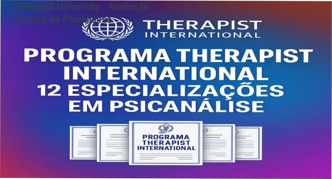Tela da plataforma Therapist University mostrando módulos da especialização em Psicanálise