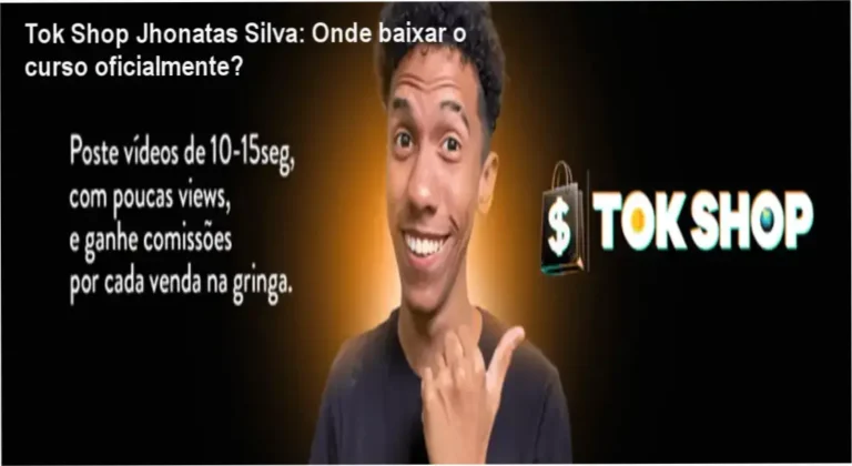 Tela mostrando a página oficial de download do curso Tok Shop Jhonatas Silva