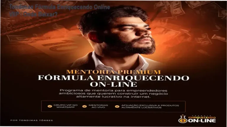 Tela do curso Tondimas Fórmula Enriquecendo Online VIIP mostrando opção de download oficial