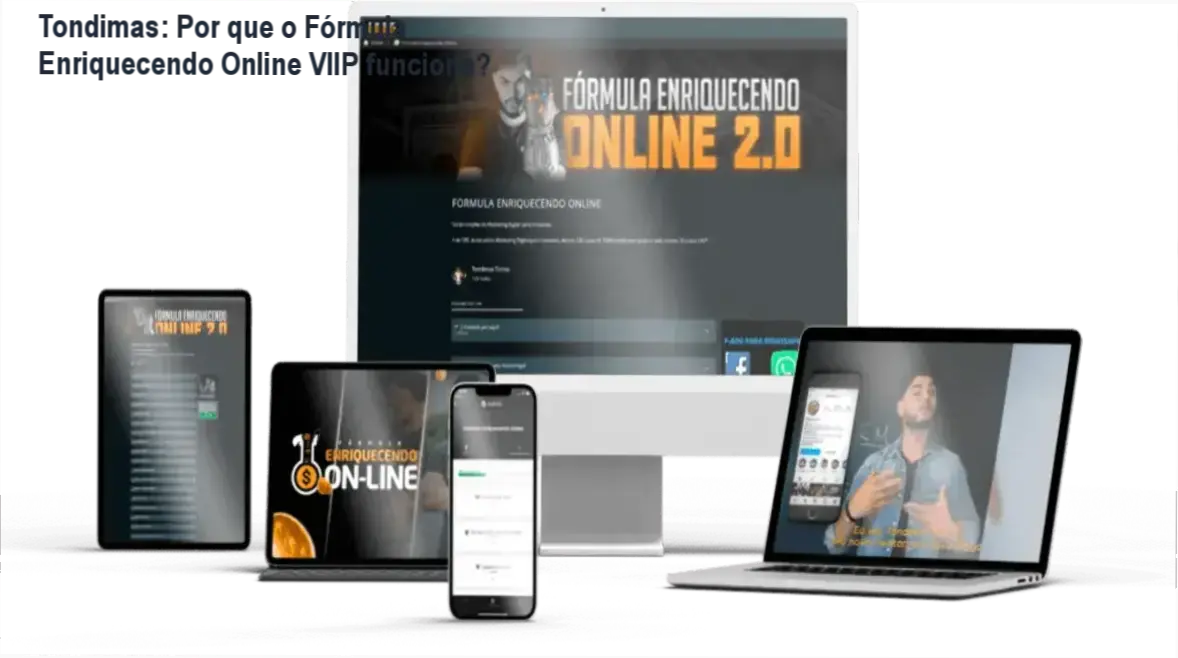 Tela do curso Fórmula Enriquecendo Online VIIP mostrando suporte VIP e mentorias ao vivo