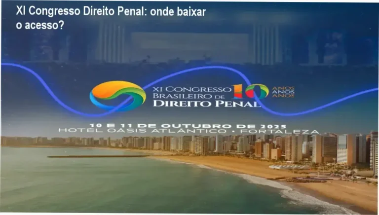 Página mostrando acesso ao XI Congresso Brasileiro de Direito Penal com opção de download