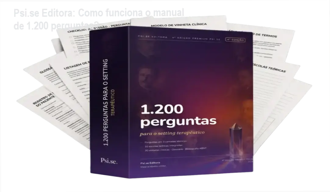 Psi.se Editora: Como funciona o manual de 1.200 perguntas? 1 https://cursoss.com.br/psi-se-editora-manual-1200-perguntas-funcionamento/ 1.200 Perguntas para o Setting Terapêutico Psi.se Editora bastidores e visão interna do manual clínico