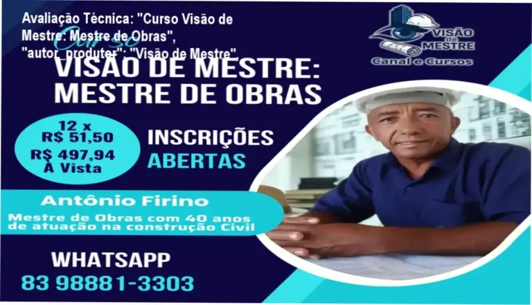 Guia explicativo sobre o produto digital "Curso Visão de Mestre: Mestre de Obras", "autor_produtor": "Visão de Mestre",