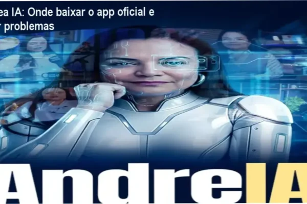 Tela do aplicativo Andrea IA mostrando a página de download oficial