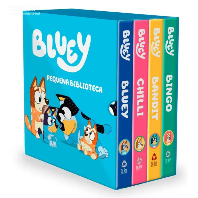 Box Pequena Biblioteca da Bluey com 4 livros ilustrados - visual do conteúdo