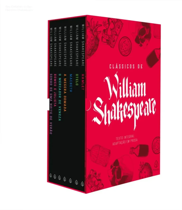 Análise interna do Box Clássicos Shakespeare com capa comum e 7 edições adaptadas