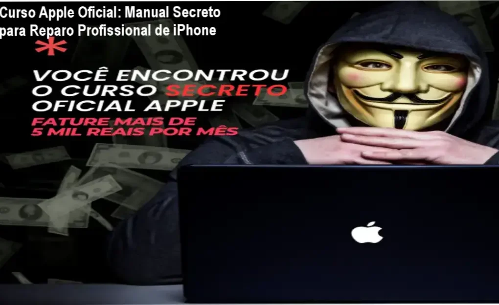 Curso oficial da Apple com Eduardo Baroni: acesso ao manual técnico passo a passo para reparos profissionais.