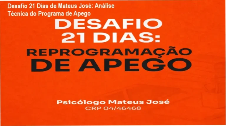 Análise técnica do curso de apego por Psicólogo Mateus José - Bastidores e metodologia