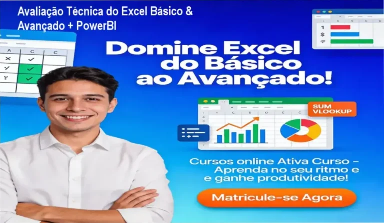 Excel Básico & Avançado + PowerBI: Análise detalhada do curso e materiais internos