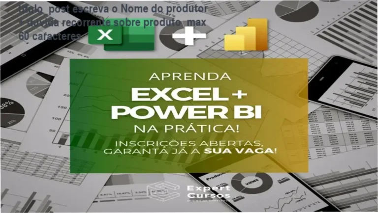 Interface do curso Excel e Power BI do Expert Cursos com dashboards e planilhas em execução