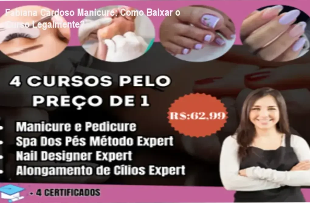 Tela mostrando o acesso ao curso Pedicure Sem Segredos + Unhas Decoradas de Fabiana Cardoso