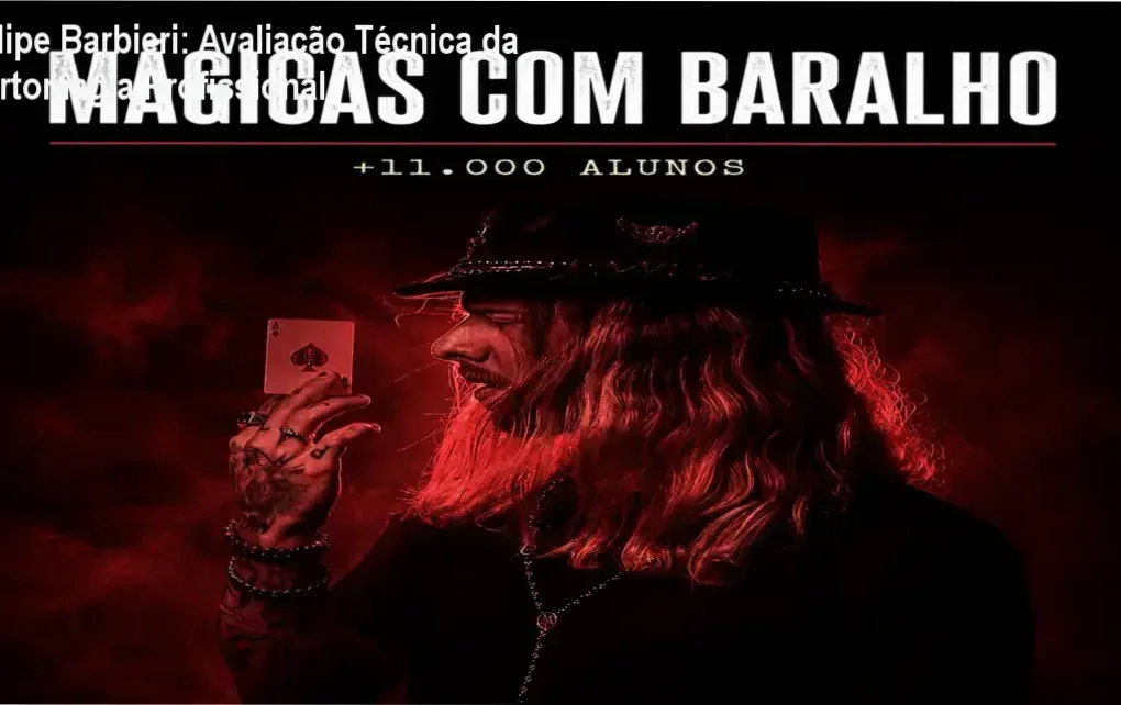 Felipe Barbieri apresentando truques de cartomagia do curso online