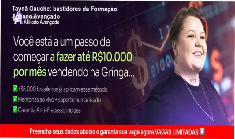 Formação Afiliado Avançado Taynã Gauche bastidores e funcionamento interno