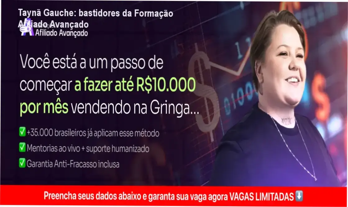 Formação Afiliado Avançado Taynã Gauche bastidores e funcionamento interno