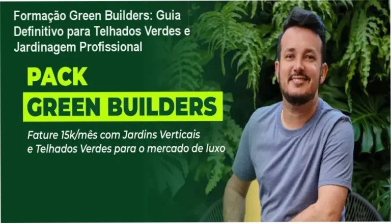 Aluno utilizando técnica de telhado verde em obra com orientação de professor especialista da Formação Green Builders