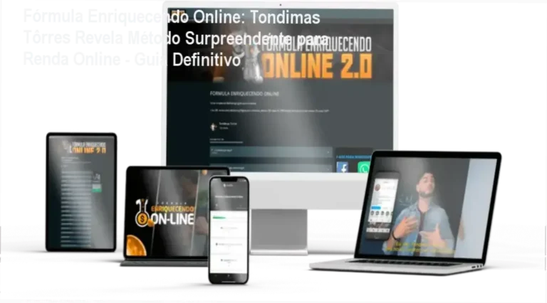Fórmula Enriquecendo Online, Tondimas Tôrres mostrando estratégias de marketing digital com telas do curso e mentoria ao vivo