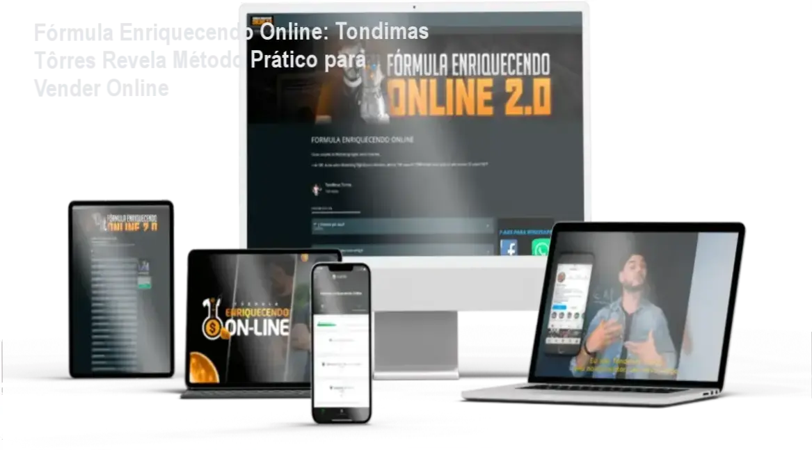 Aulas exclusivas da Fórmula Enriquecendo Online com Tondimas Tôrres, mostrando o funcionamento do Método T.O.M