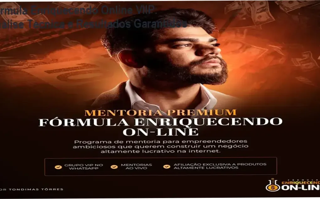Aulas práticas da Fórmula Enriquecendo Online VIIP com suporte em tempo real e mentorias semanais