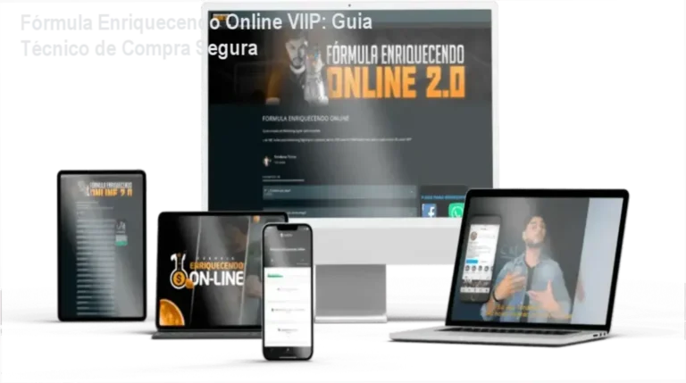 Imagem ilustrando o curso Fórmula Enriquecendo Online VIIP com destaque para suporte ao vivo e certificado