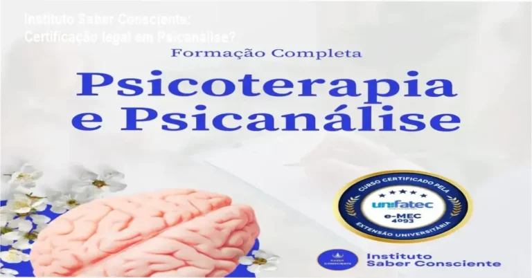 Imagem ilustrando a certificação profissional em Psicoterapia e Psicanálise oferecida pelo Instituto Saber Consciente