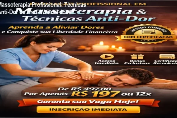 Massoterapia Profissional com Técnicas Anti-Dor Ministra pelo Prof. Wendel José em Formato Online e Estruturado