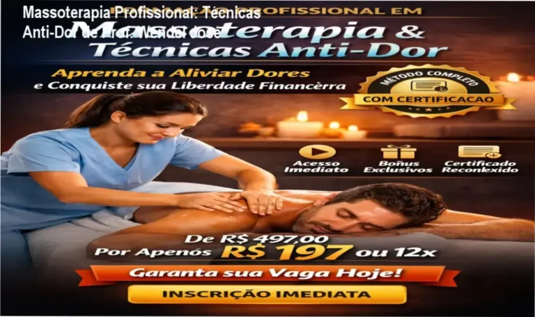 Massoterapia Profissional com Técnicas Anti-Dor Ministra pelo Prof. Wendel José em Formato Online e Estruturado