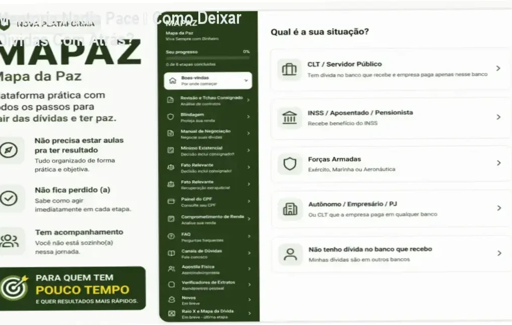 Mentoria Nadia Pace: Saída de dívidas com estratégia legal e prática.