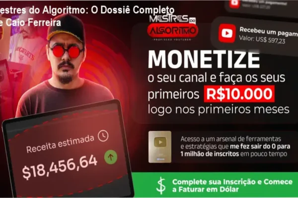 Mestres do Algoritmo de Caio Ferreira revelando bastidores e funcionamento da metodologia de canais dark