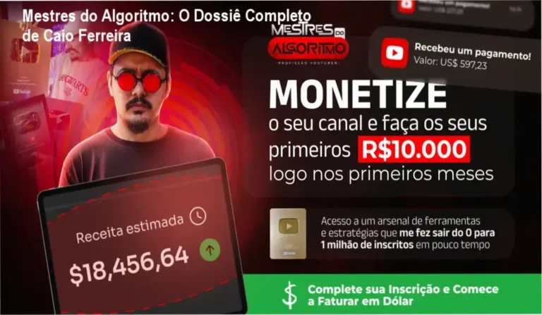 Mestres do Algoritmo de Caio Ferreira revelando bastidores e funcionamento da metodologia de canais dark
