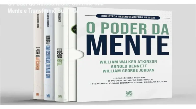 O Poder do Autocontrole Arnold Bennett: Estrutura interna do livro com destaque para a capa e folhas centrais