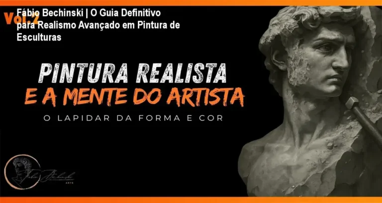 Visualizações internas do curso Pintura Realista Volume 2, incluindo detalhes de técnica avançada e Erfahrungen do autor Fábio Bechinski.