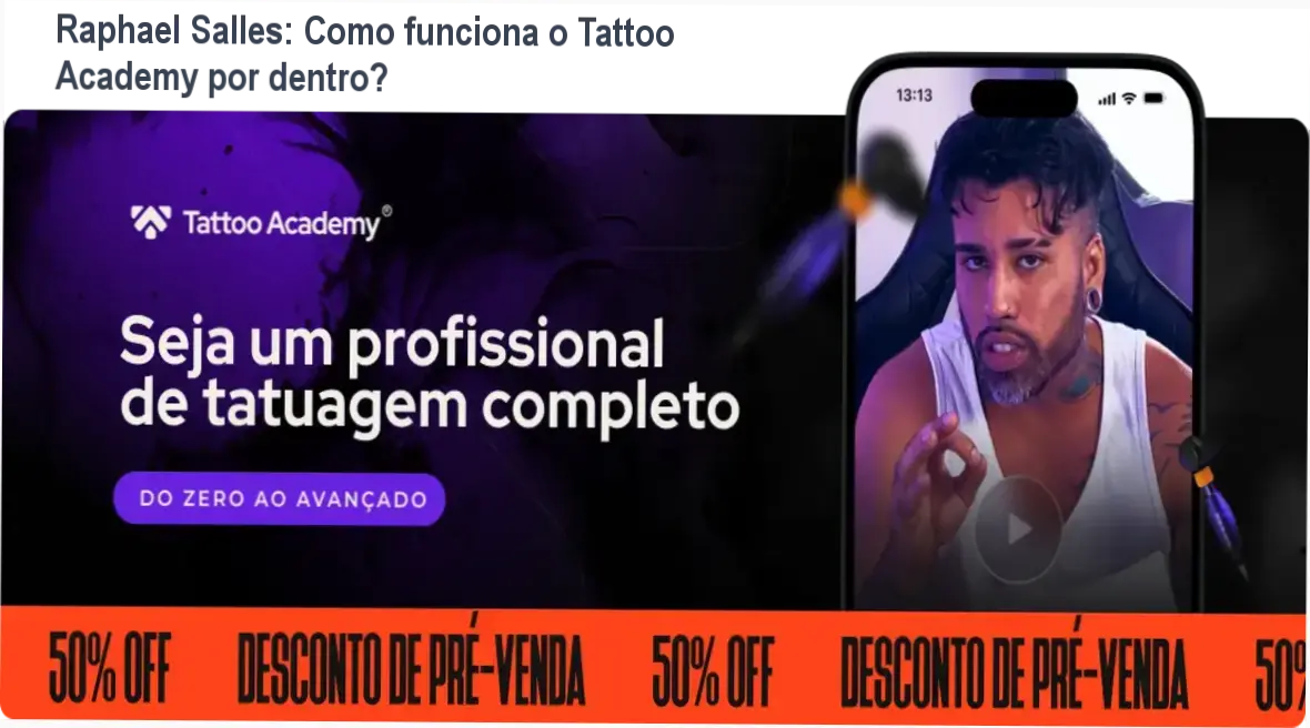 Tattoo Academy Raphael Salles bastidores e funcionamento interno da área de membros
