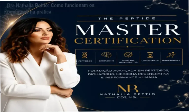 The Peptide Master Certification Dra Nathalia Bettio bastidores e funcionamento interno do curso