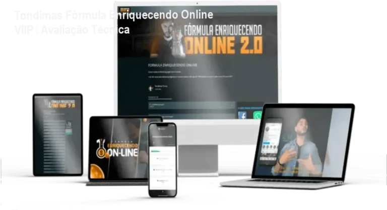 Capa do curso Tondimas Fórmula Enriquecendo Online VIIP mostrando suporte VIP e mentorias ao vivo