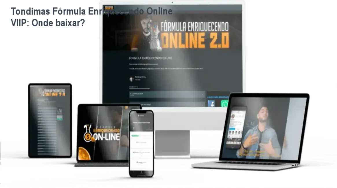 Captura de tela mostrando a página oficial de download do curso Fórmula Enriquecendo Online VIIP