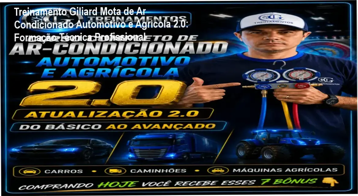 Curso Giliard Mota de Ar Condicionado Automotivo e Agrícola 2.0 - Bastidores do treinamento online completo para profissionais
