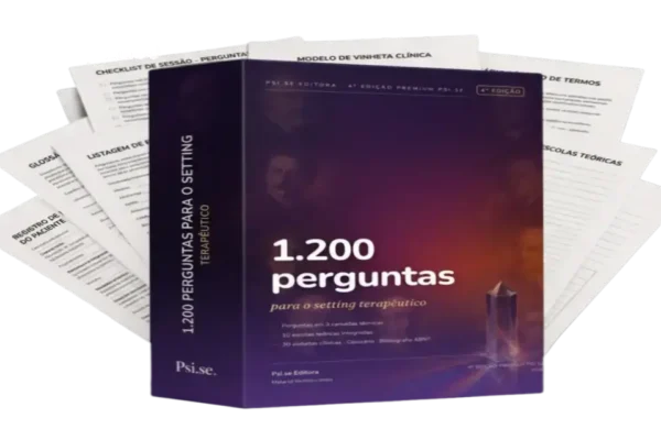 Visão interna do manual 1.200 Perguntas para o Setting Terapêutico da Psi.se Editora exibindo estrutura técnica