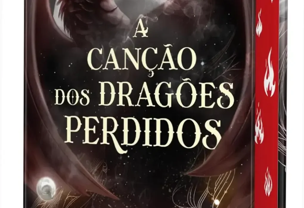 Capa dura do livro A canção dos dragões perdidos de Sarah A. Parker com pintura trilateral