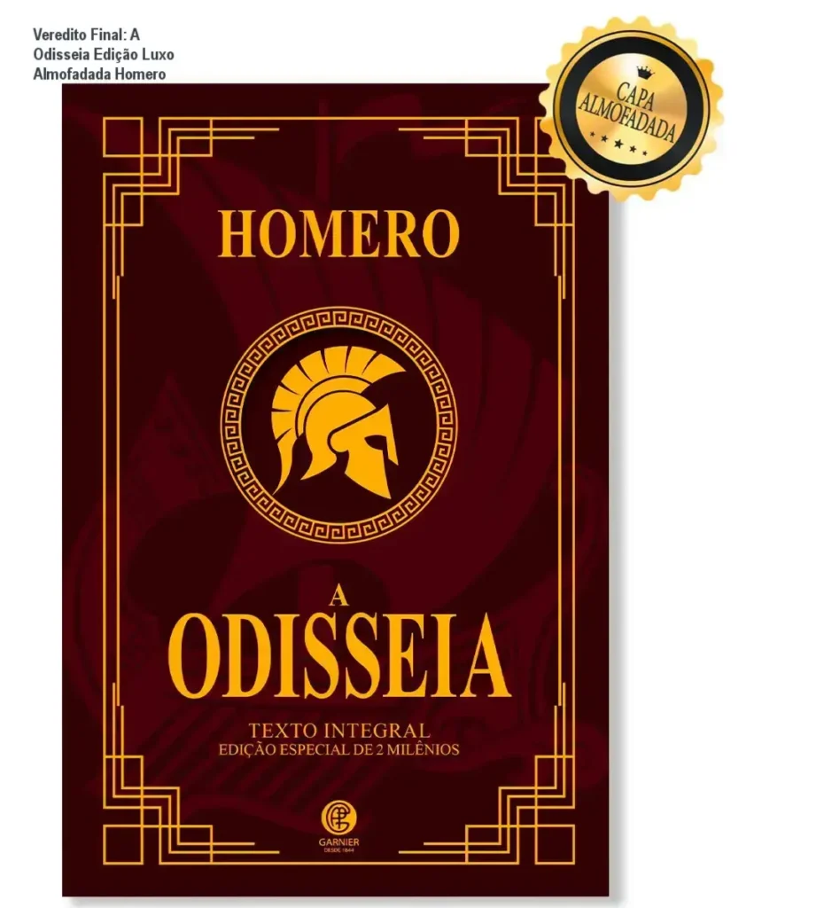 Livro A Odisseia de Homero Edição de Luxo Almofadada com laterais douradas e capa dura