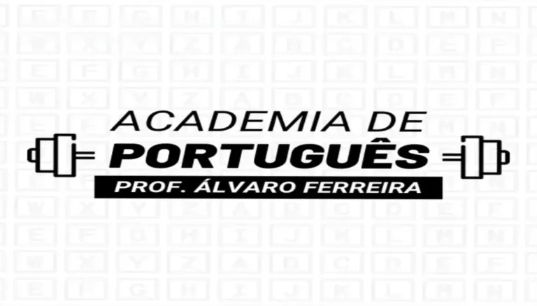 Interface de estudos da Academia do Português de Álvaro Ferreira revelando módulos de gramática aplicada