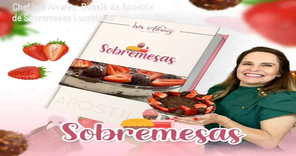 Apostila de Sobremesas Lucrativas da Chef Isis Alvarez com visão interna do conteúdo digital