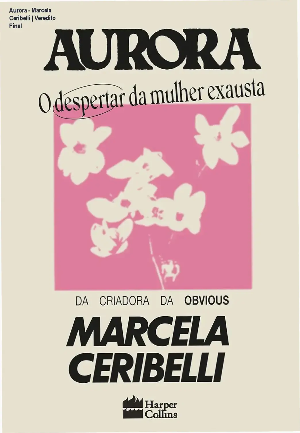 Capa do ebook Aurora de Marcela Ceribelli sobre despertar feminino e exaustão mental